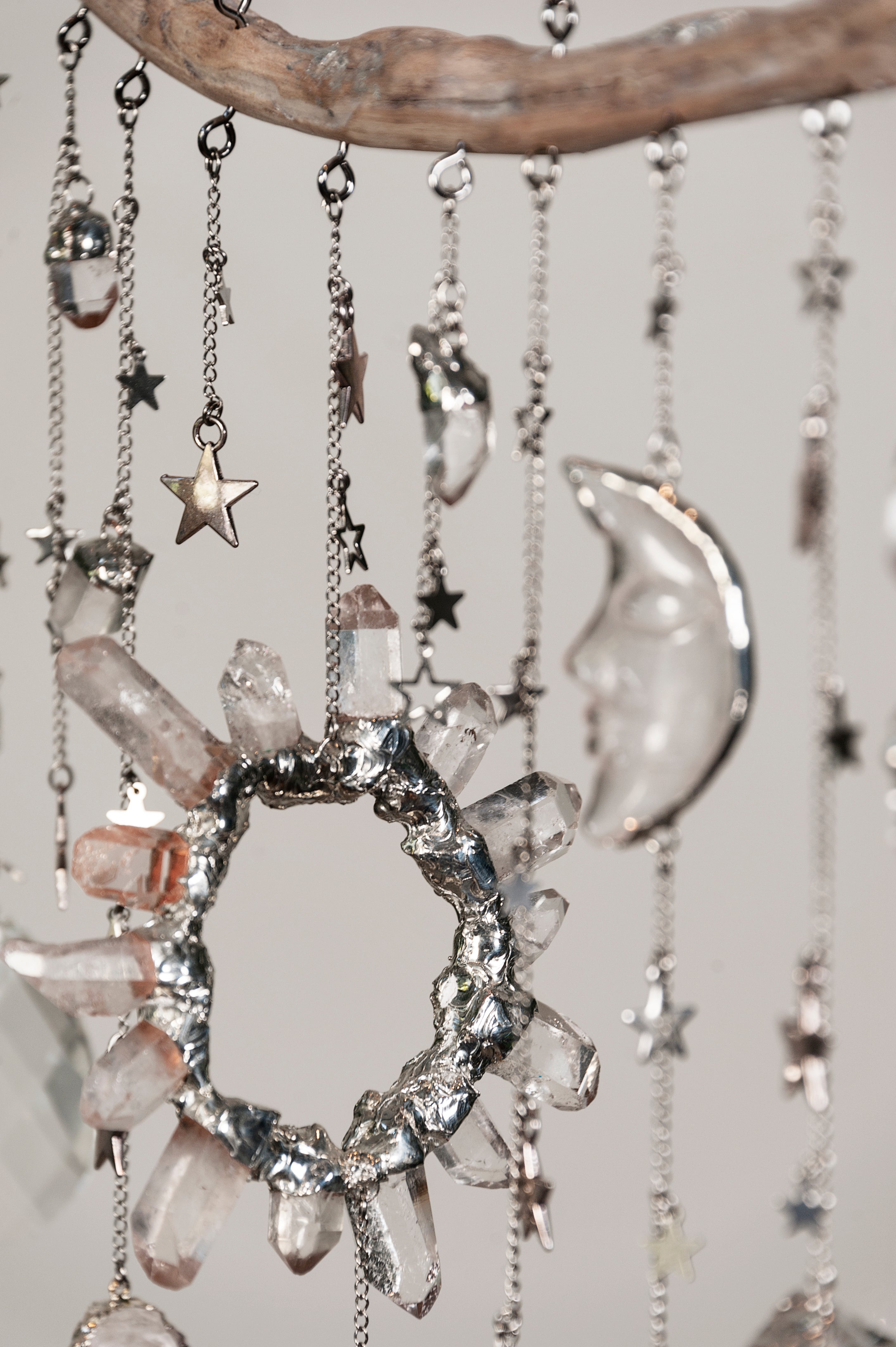 Celestial Dreams Crystal Driftwood Wall Hanging