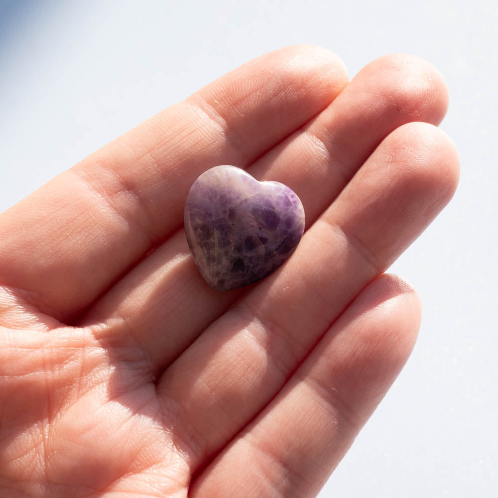 chevron amethyst heart mini