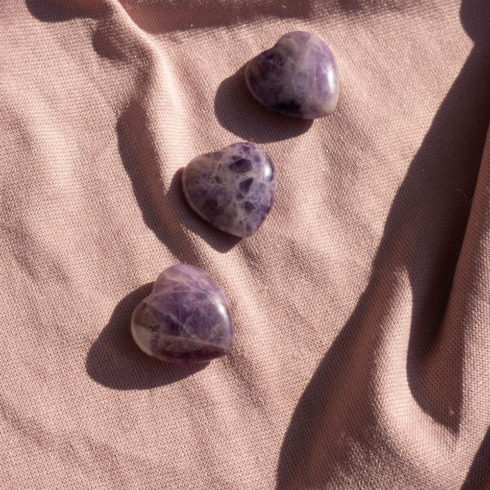 chevron amethyst heart minis