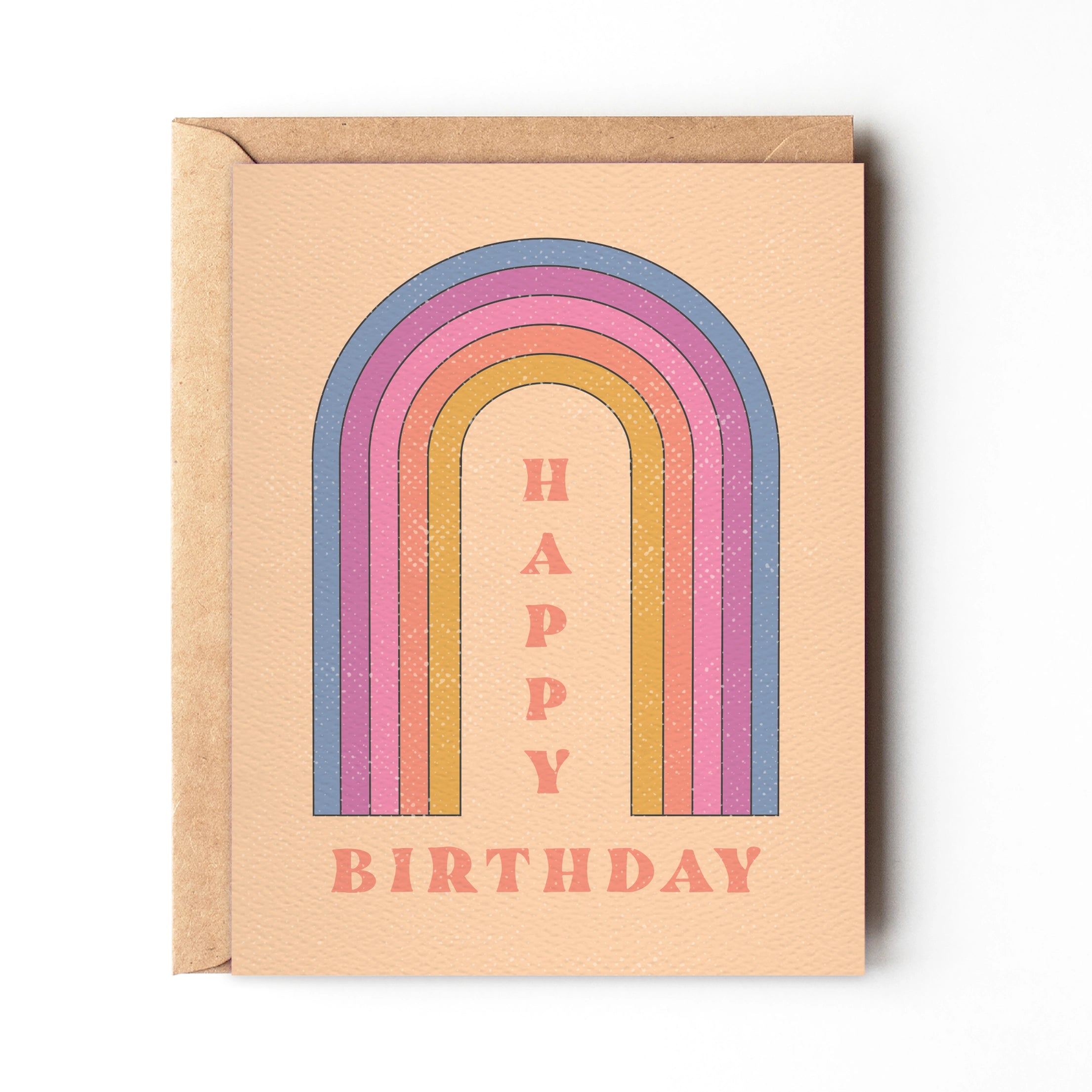 Rainbow Retro Birthday Card