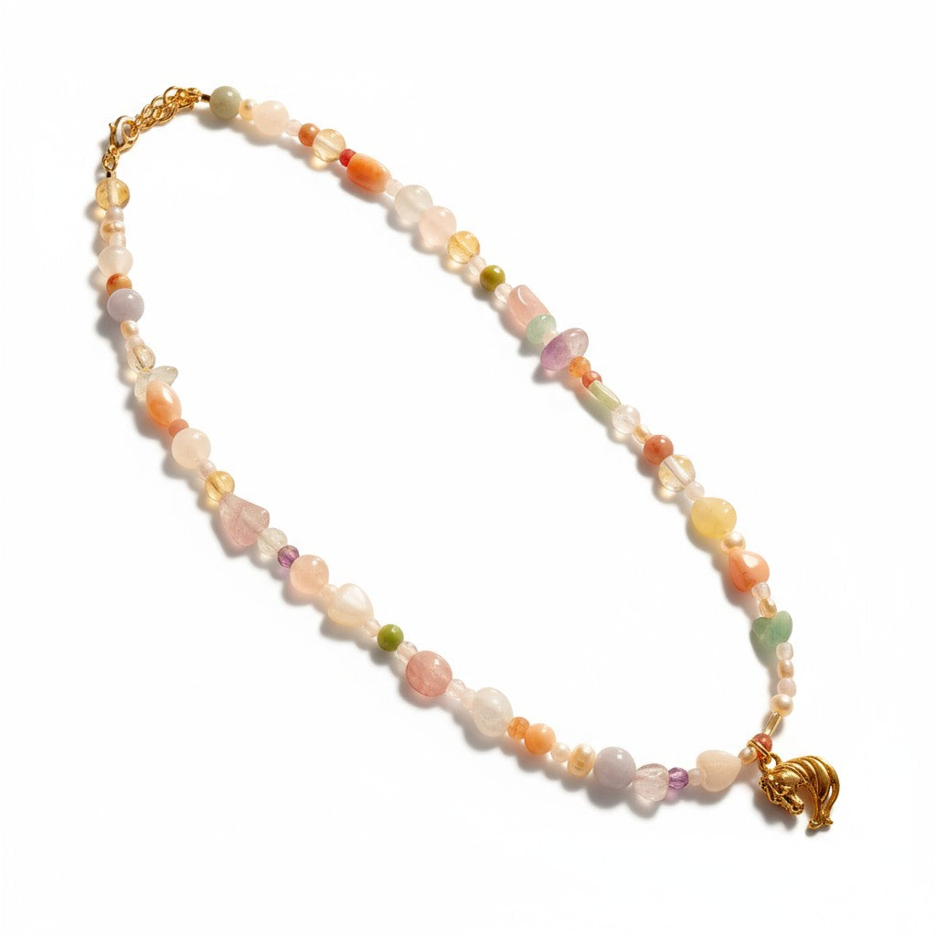 Enchanted pony charm beaded necklace