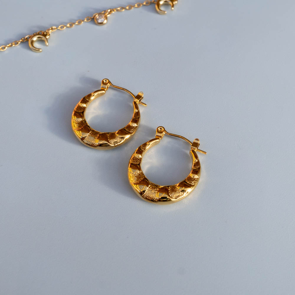 textured boho hoops