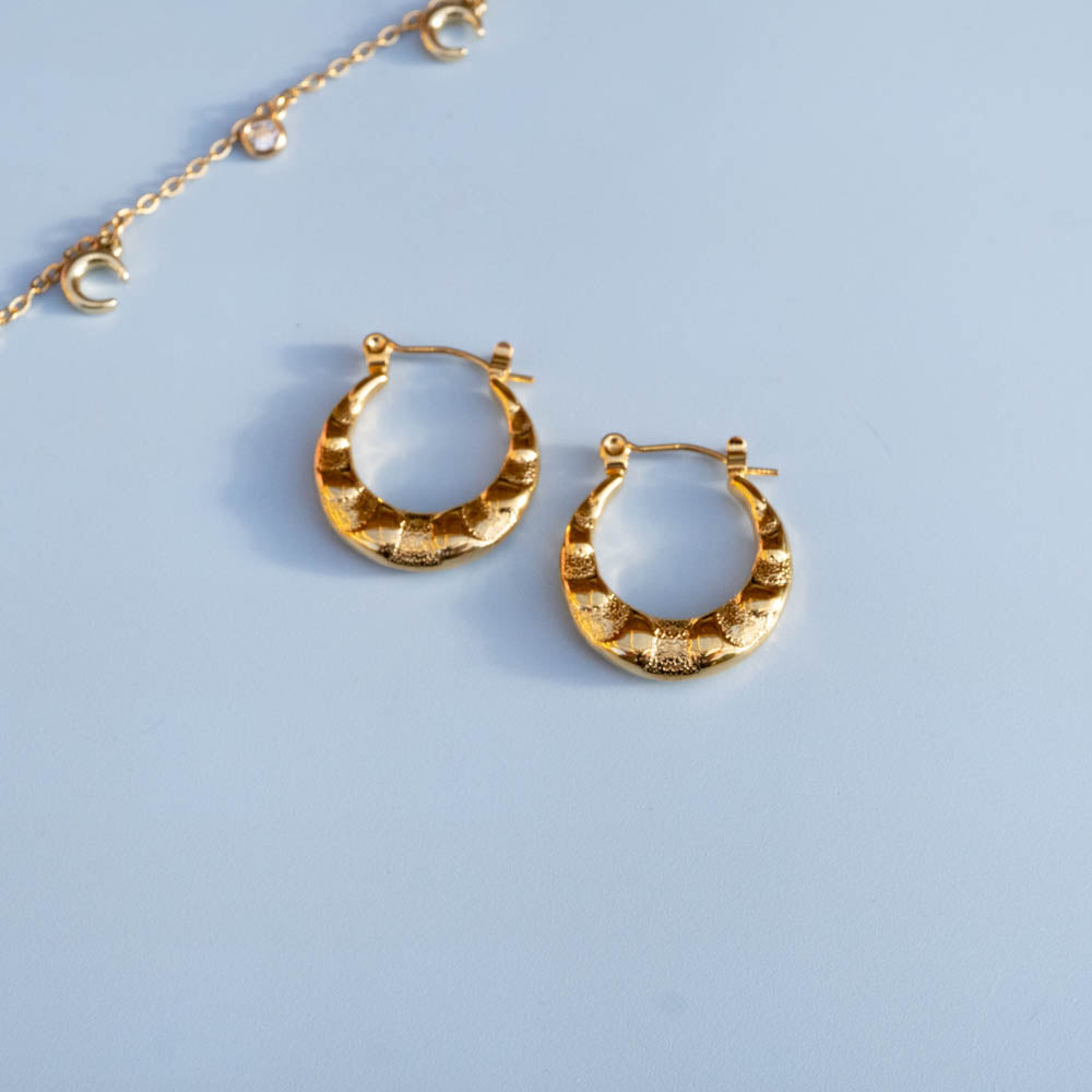 textured boho hoops