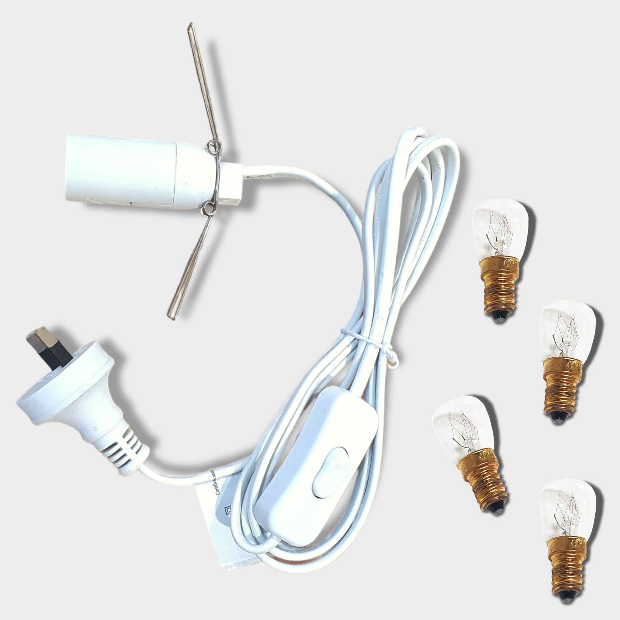 Replacement Crystal Lamp Power Cord 220-240V with Globe