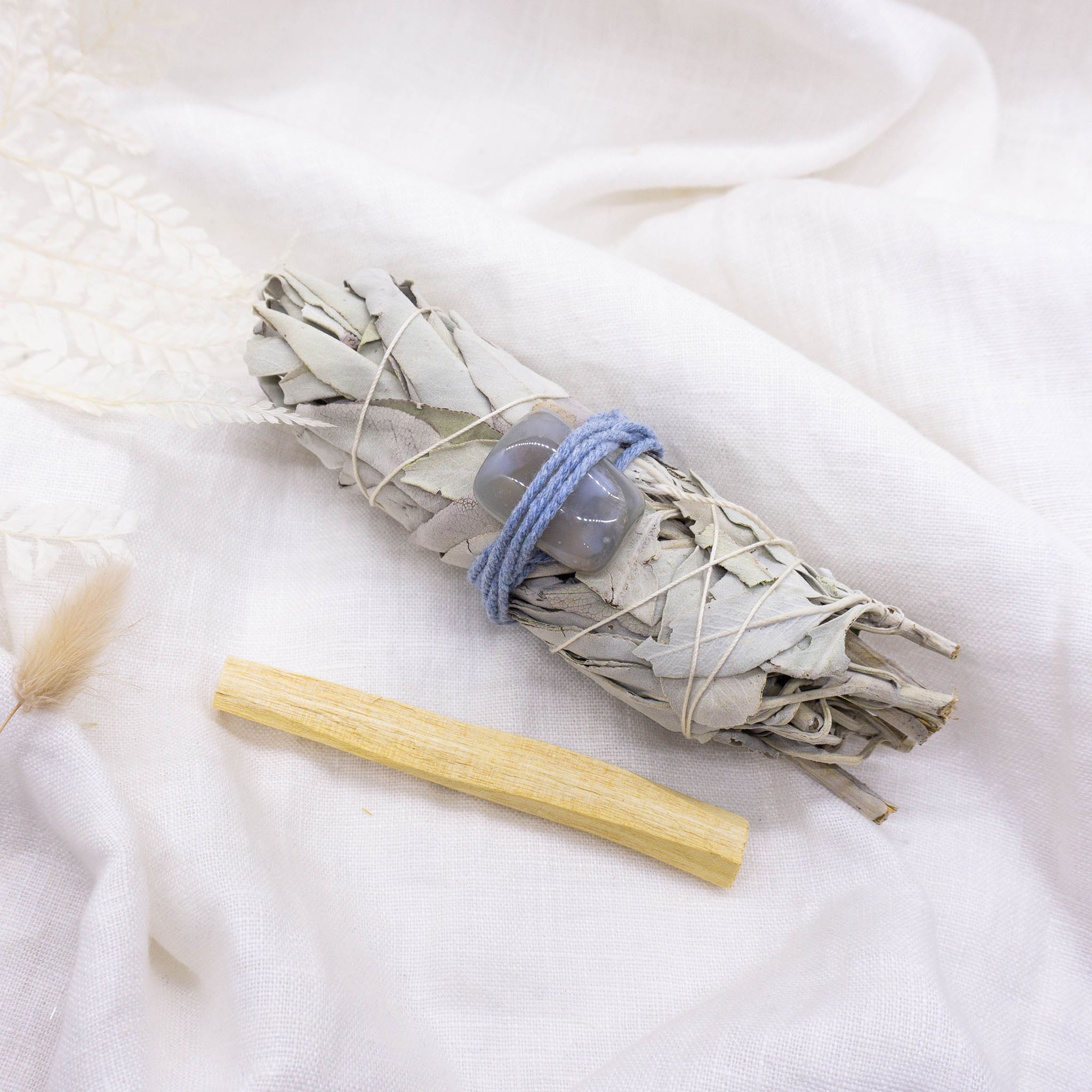 smudge stick with cleansing crystal