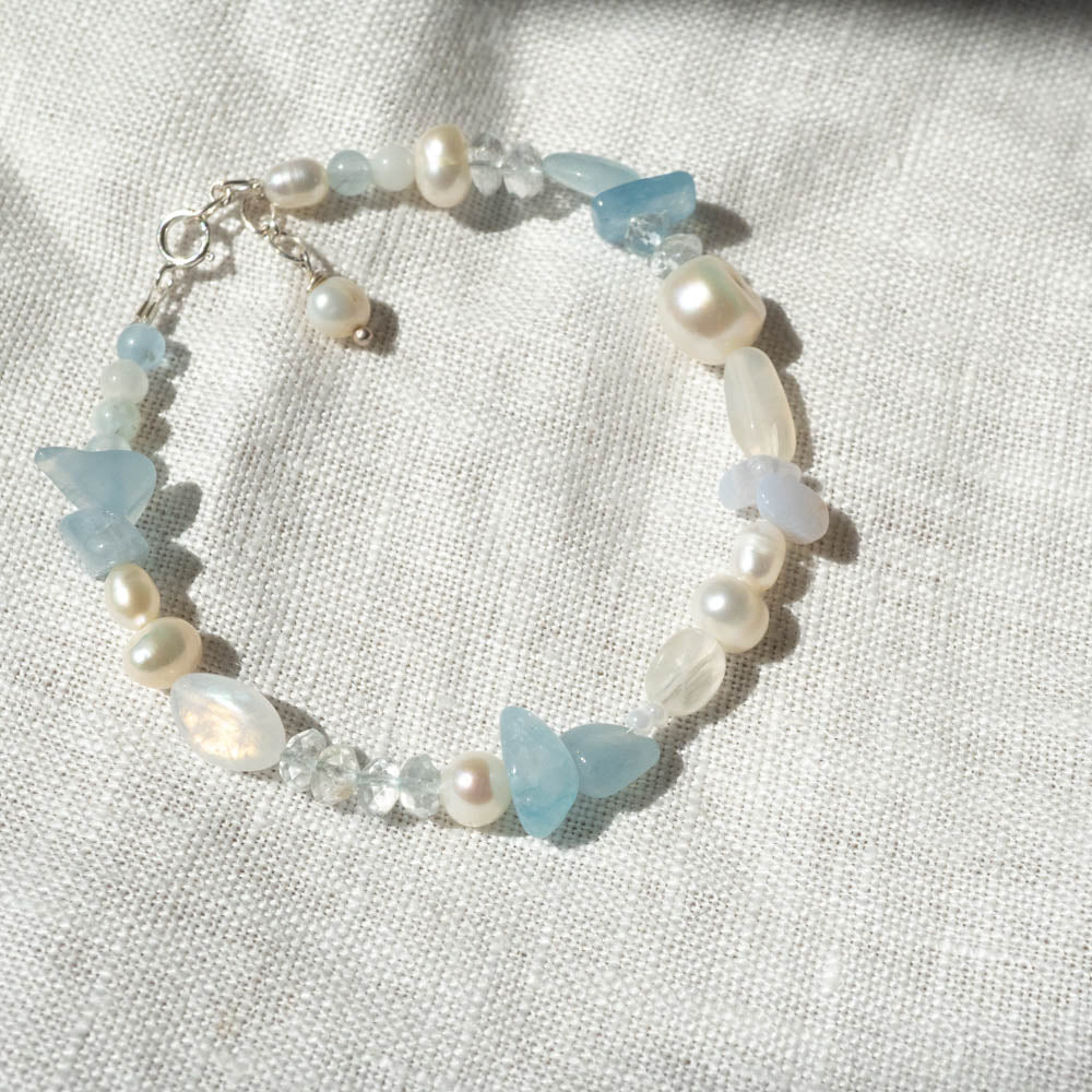 Aquamarine Moonstone bracelet