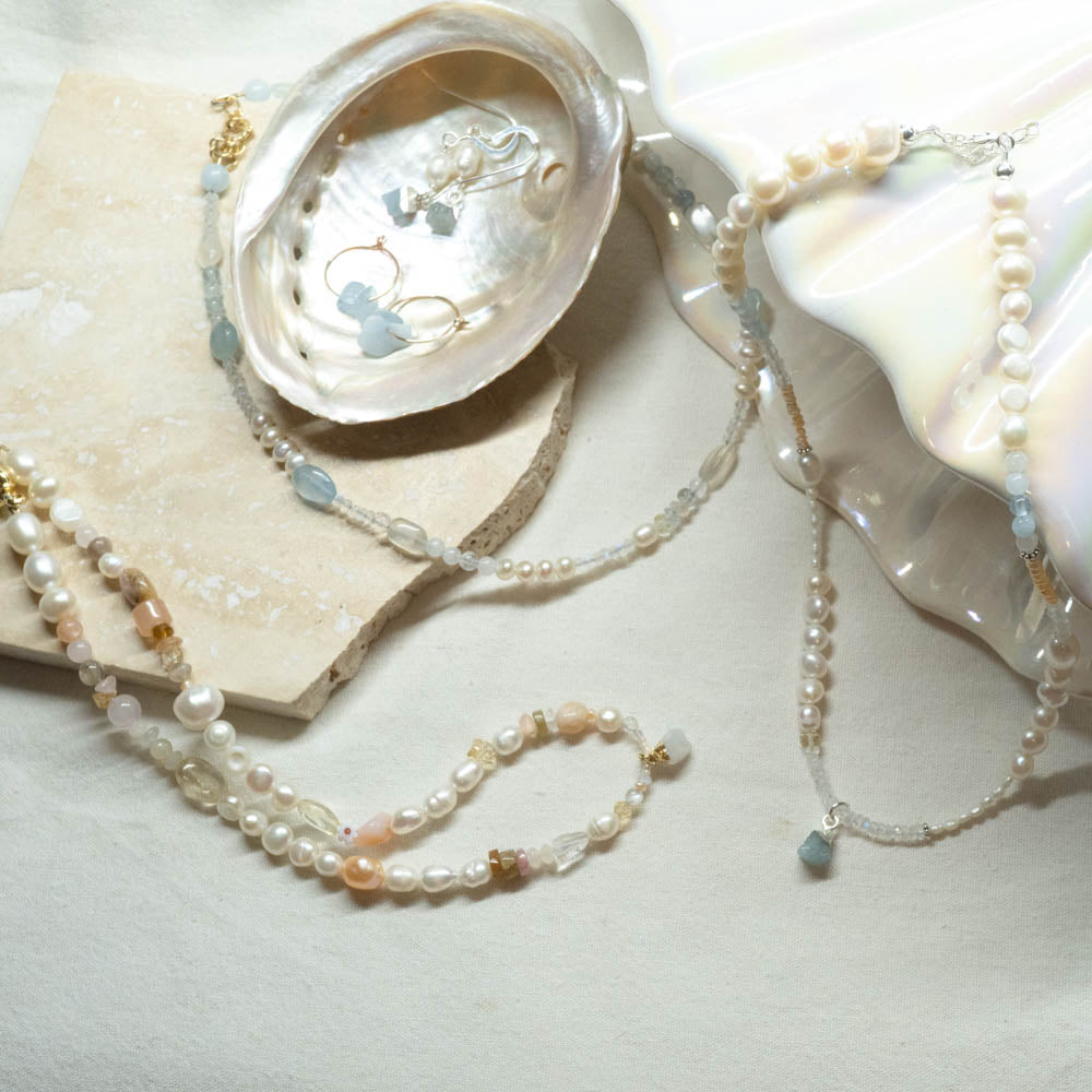 pearl and crystal necklaces