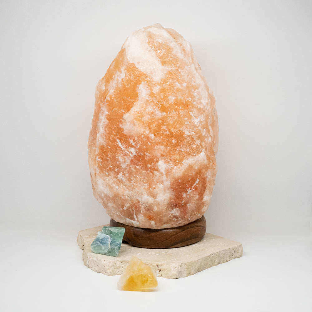 Himalayan Salt Lamp Bundled with Crystals for Focus