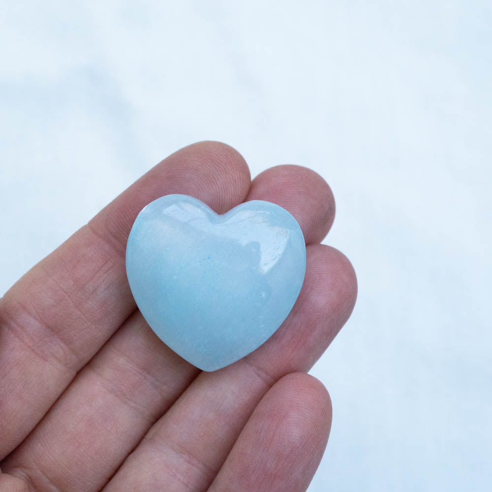 blue aragonite heart