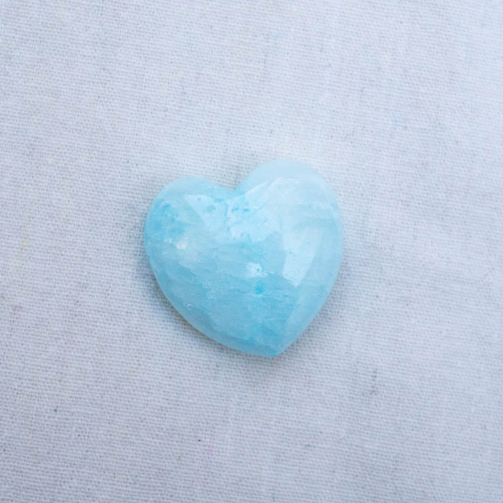 blue aragonite heart