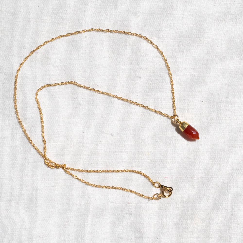 carnelian gold plated necklace