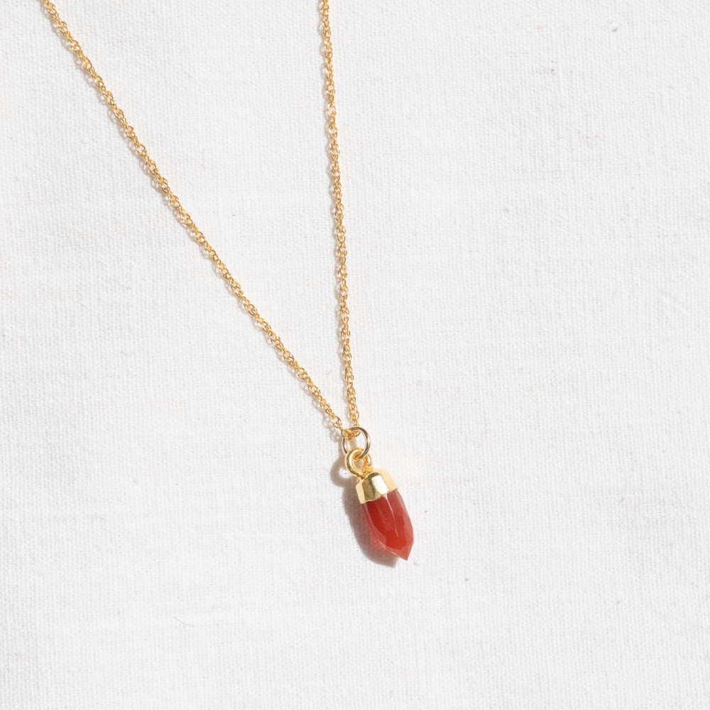 carnelian gold plated necklace
