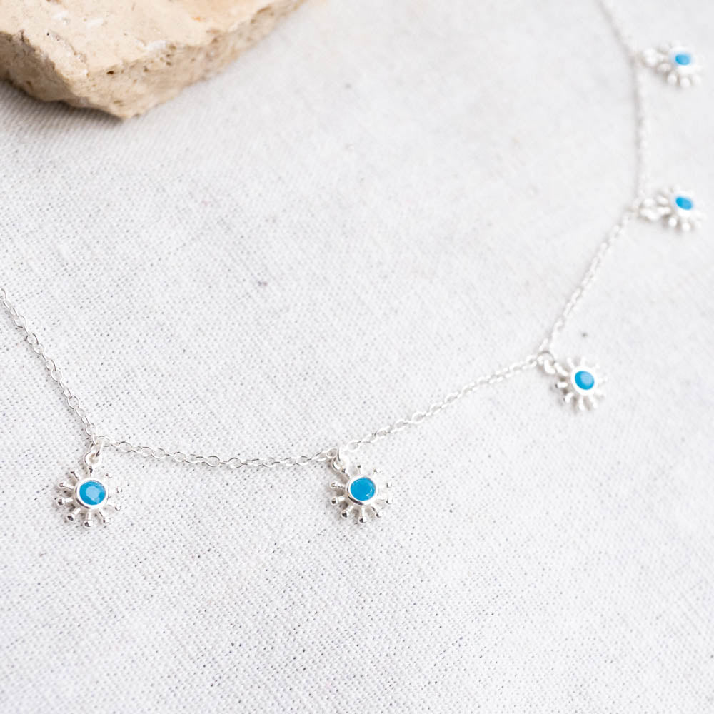 Flower chain Turquoise necklace