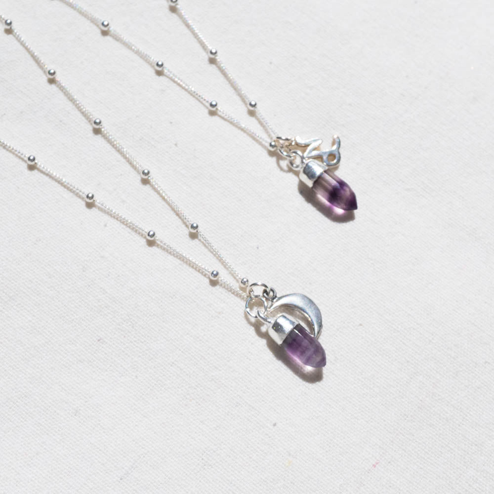 fluorite necklaces with charms