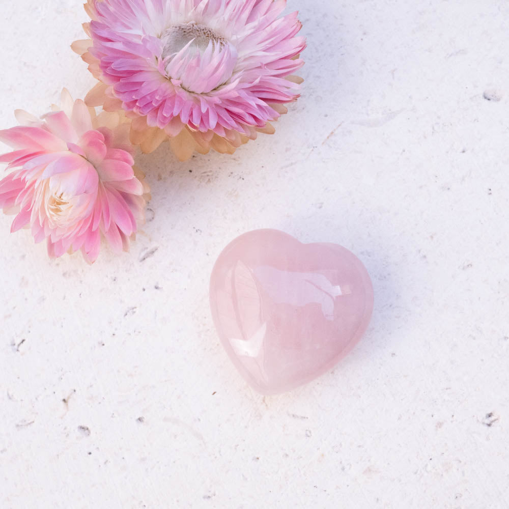 mini rose quartz heart