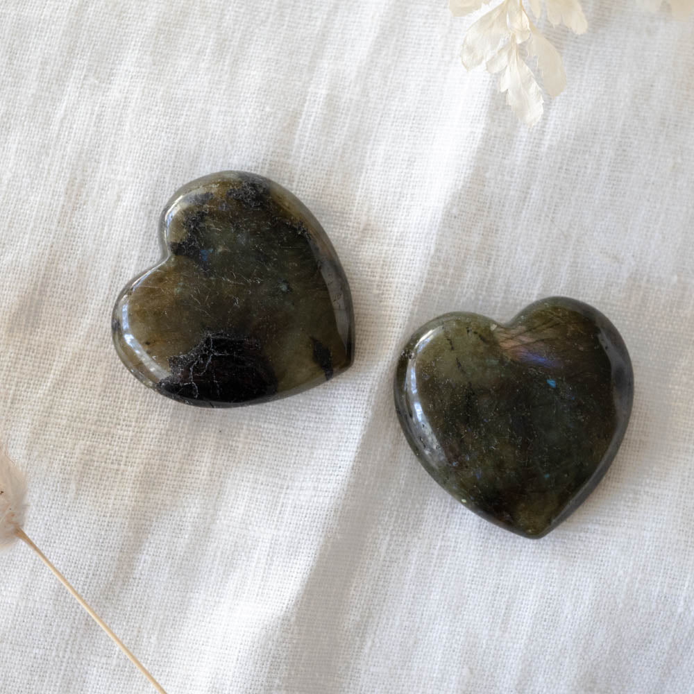 Labradorite hearts