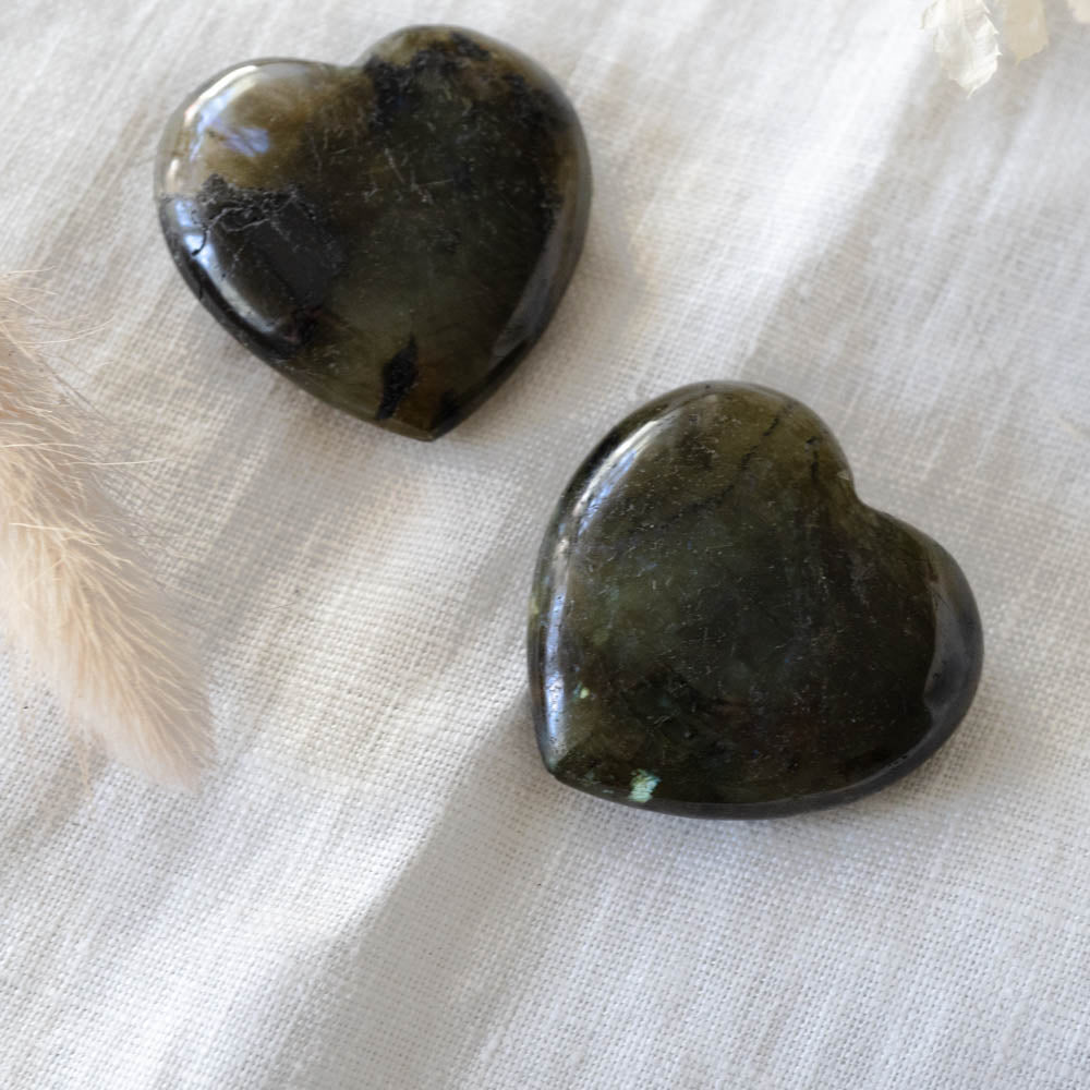 Labradorite heart