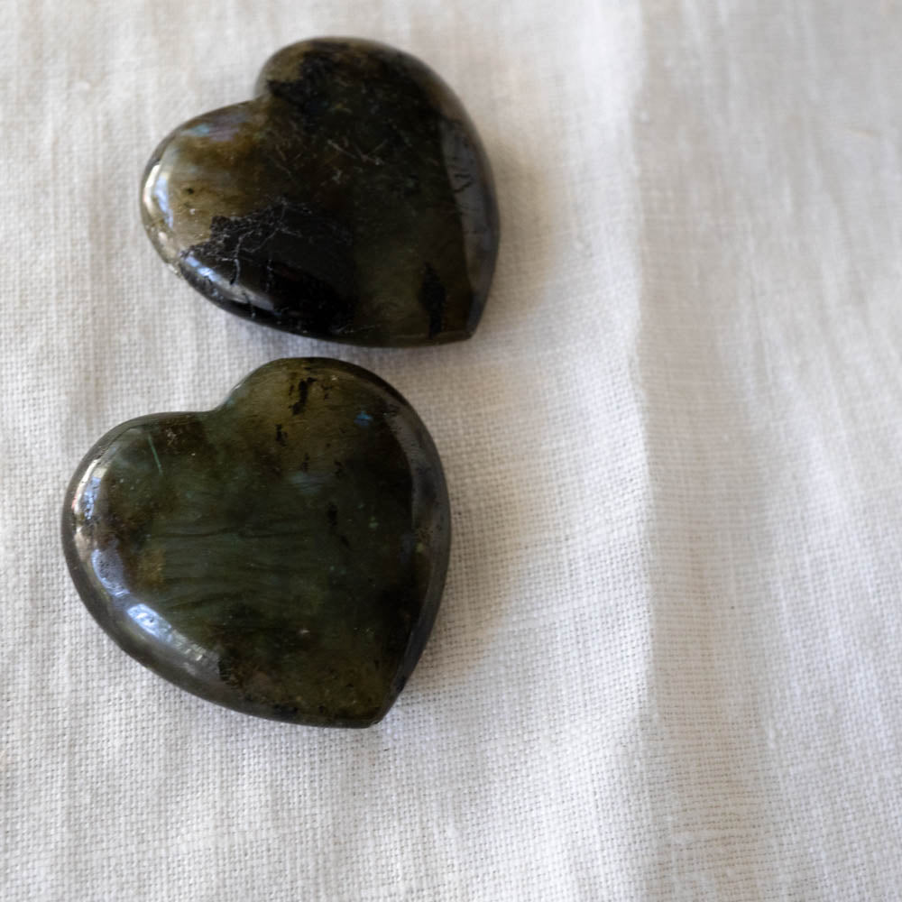 Labradorite heart