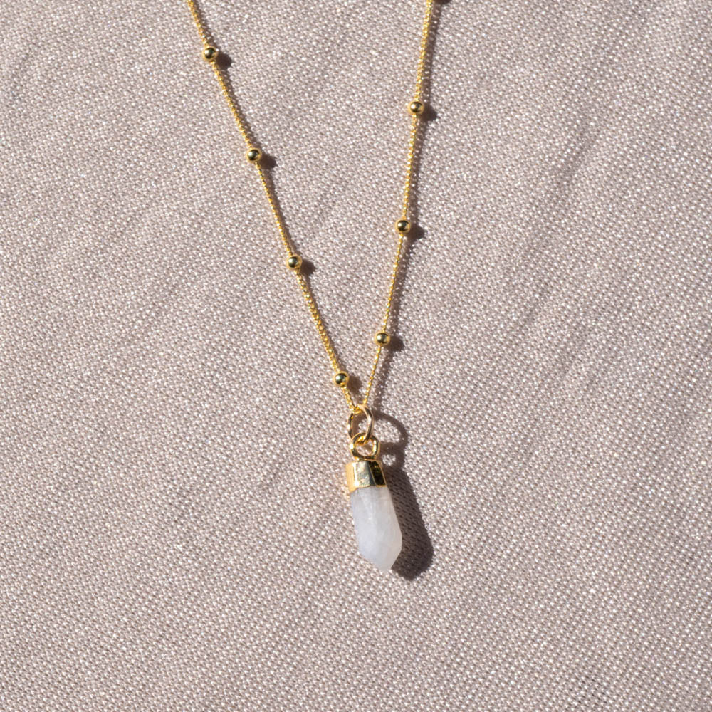Moonstone gold necklace