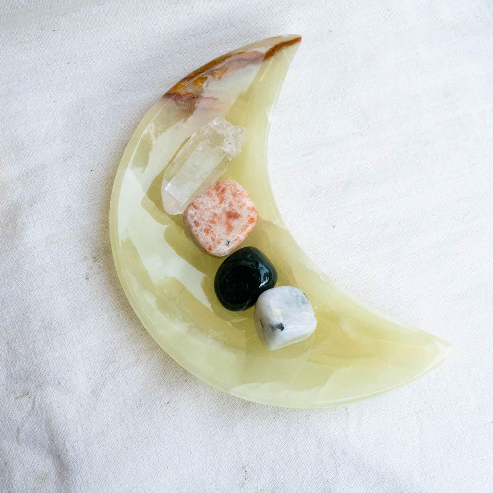 green onyx moon dish