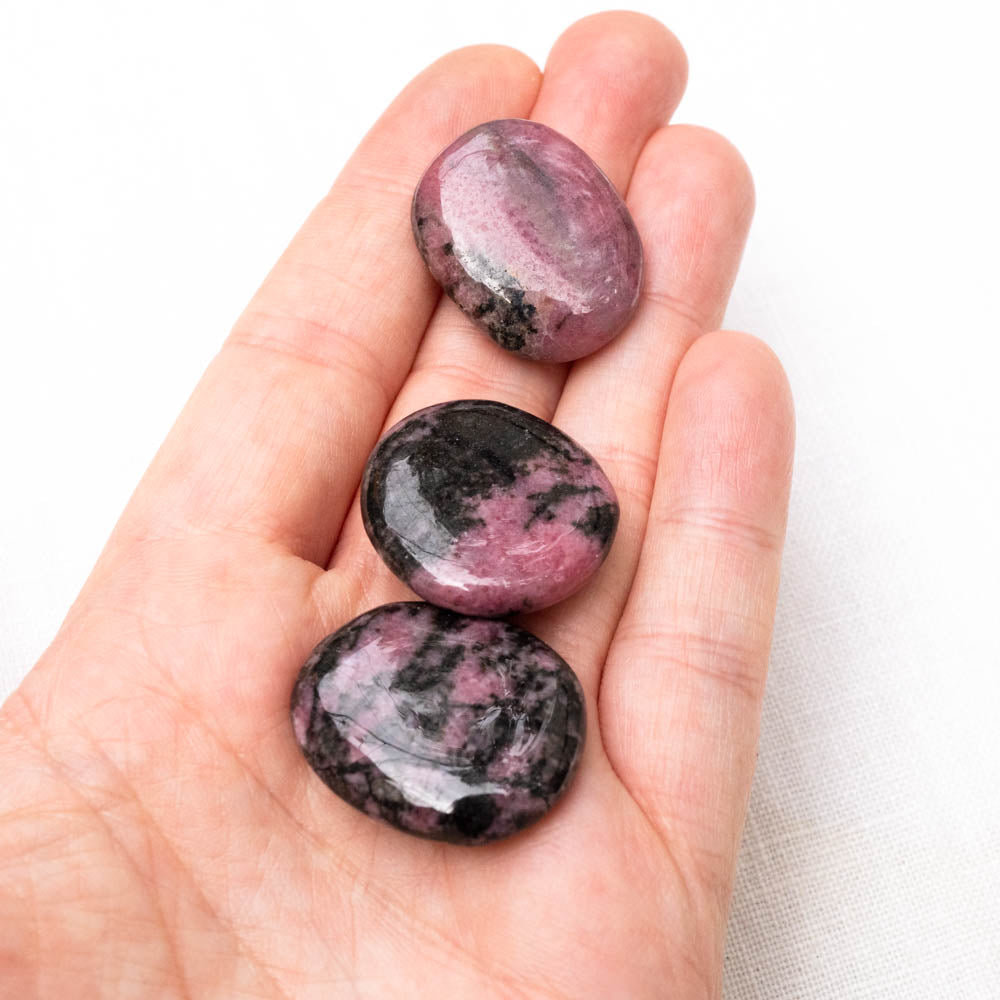 Turquoise + Rhodonite Mini Palm Stone Duo