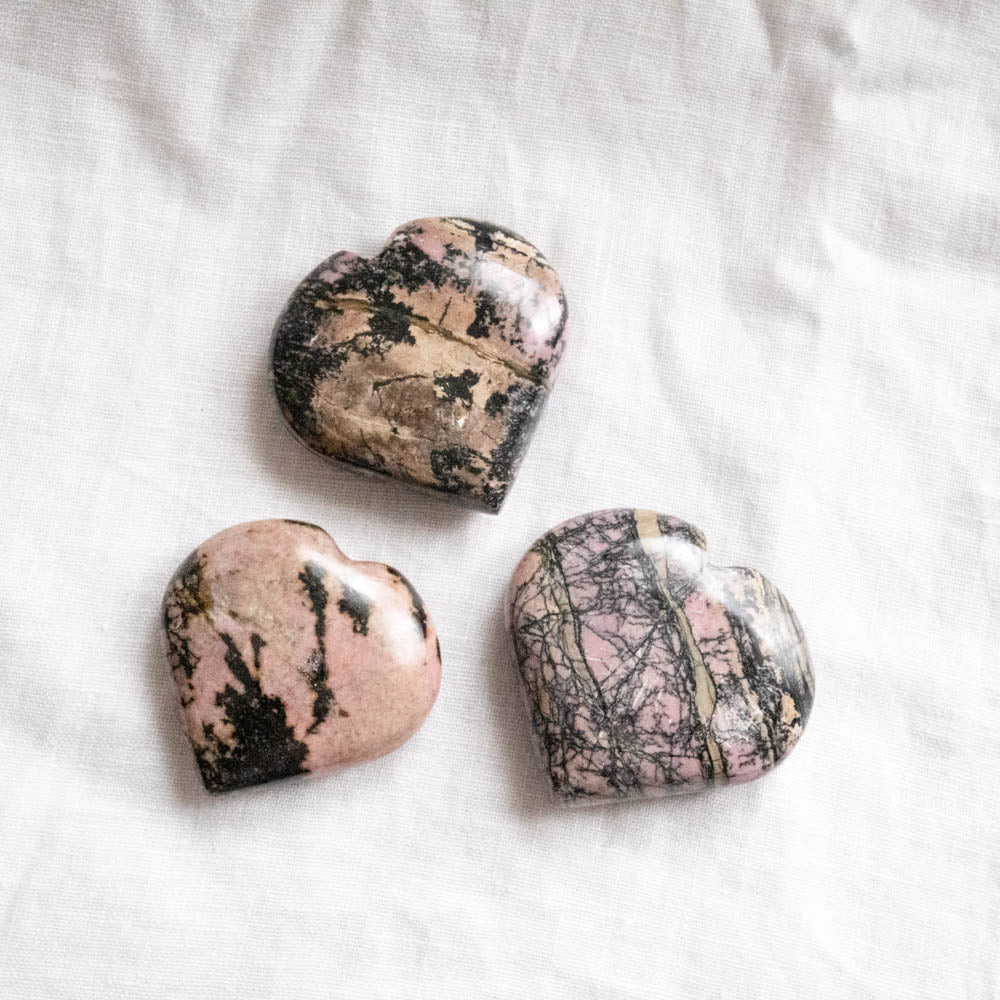 Rhodonite hearts