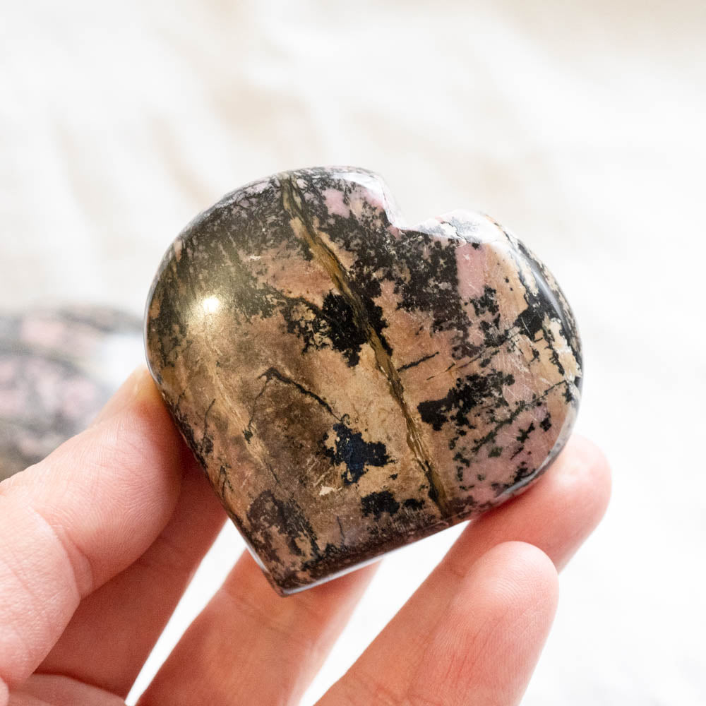 Rhodonite heart
