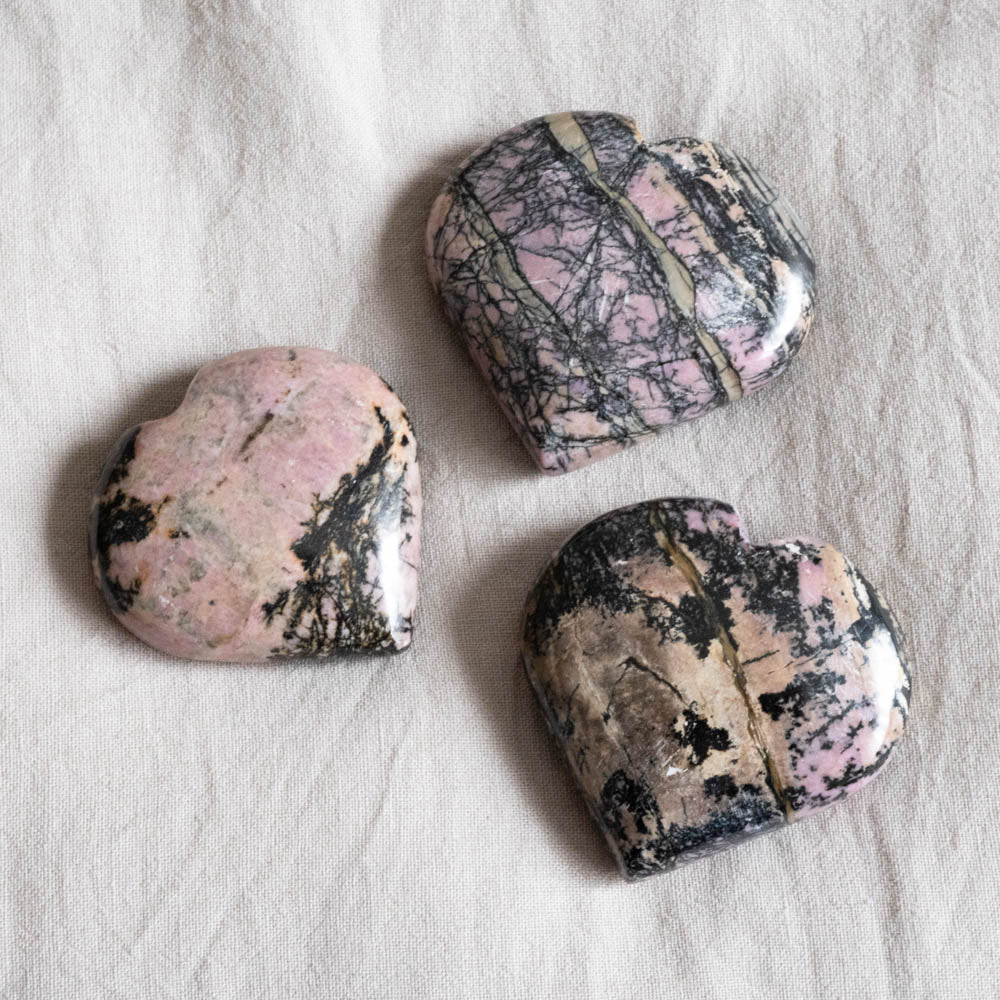 Rhodonite hearts