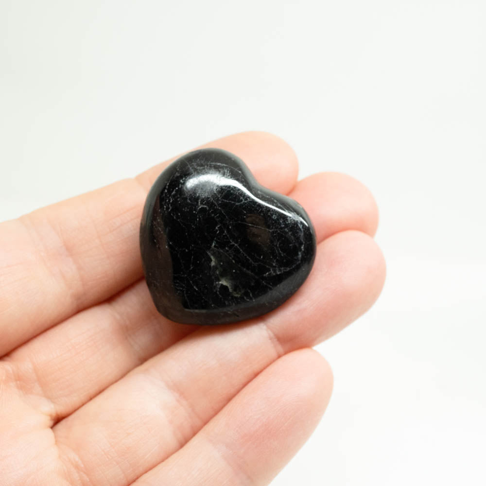 black tourmaline mini heart