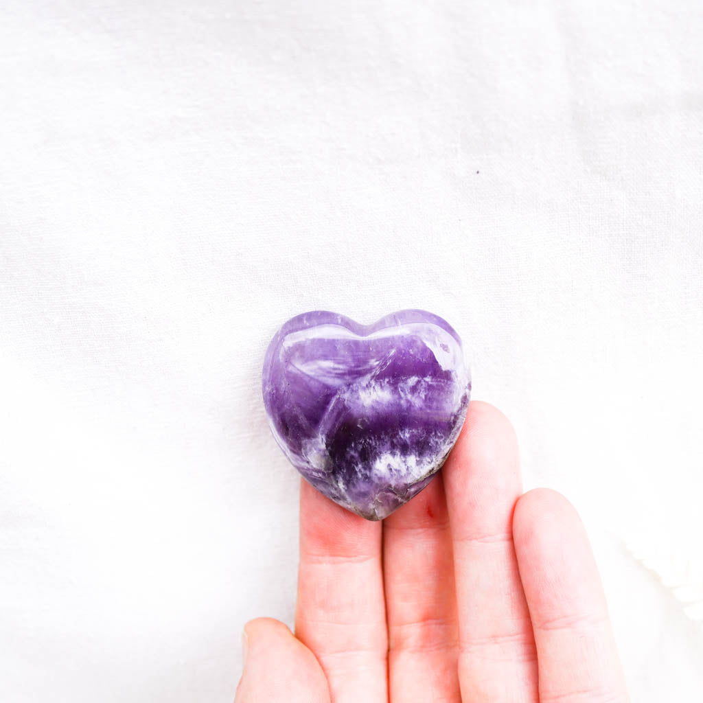 Chevron Amethyst heart