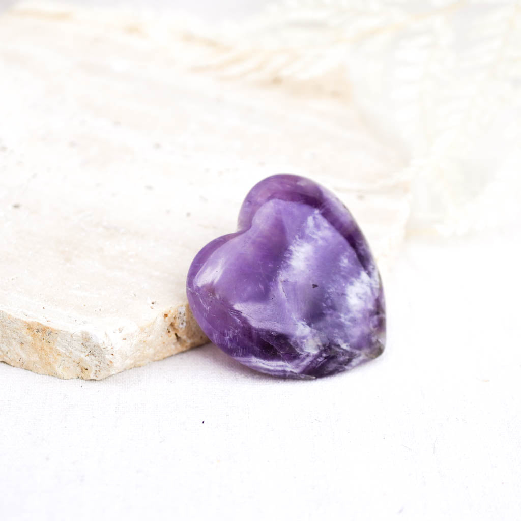 Chevron Amethyst heart