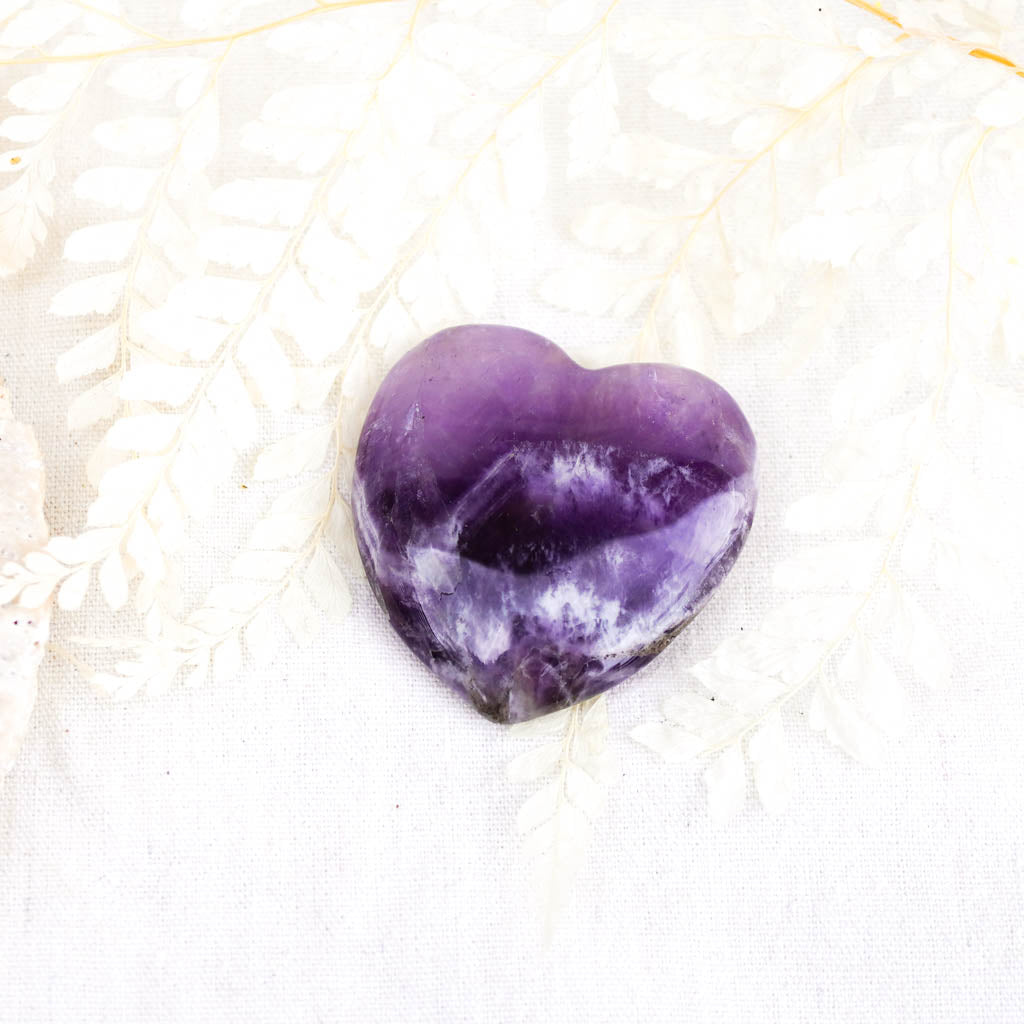 Chevron Amethyst heart