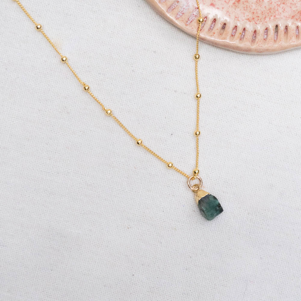 Emerald rough necklace