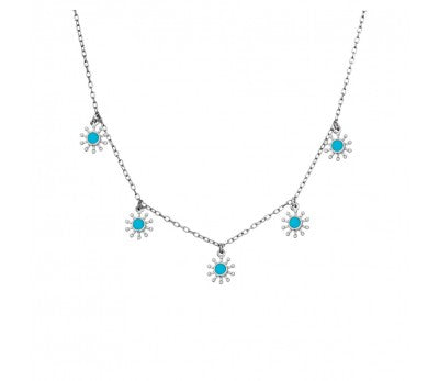 Flower chain Turquoise necklace 