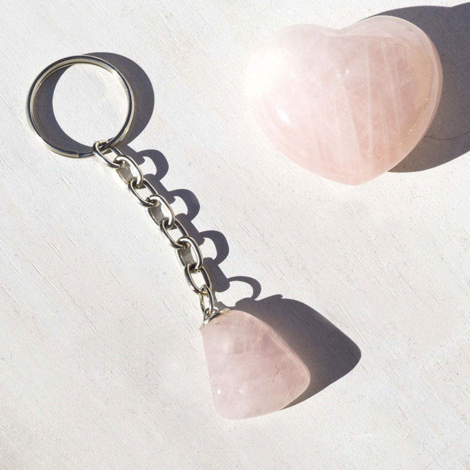 Rose Quartz keyring